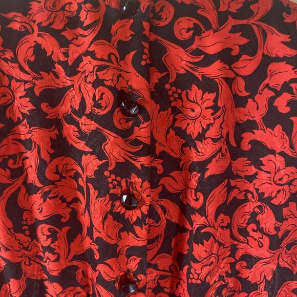 Vintage Dress Boutique Floral Pattern Pretty Gothic Romantic 80s Western D4 - Picture 12 of 16